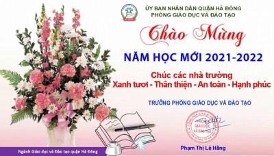 Chúc mừng của Trưởng Phòng GD&ĐT quận Hà Đông