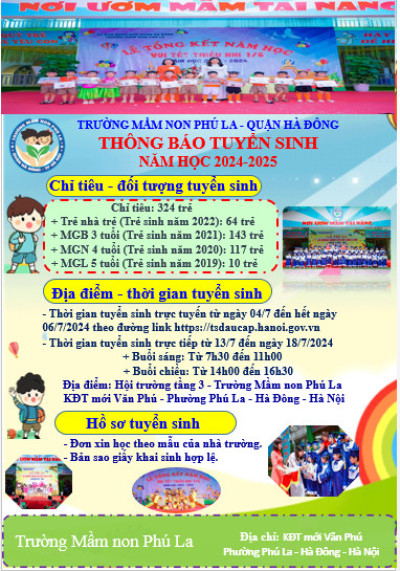Thông báo tuyển sinh năm học 2024-2025
