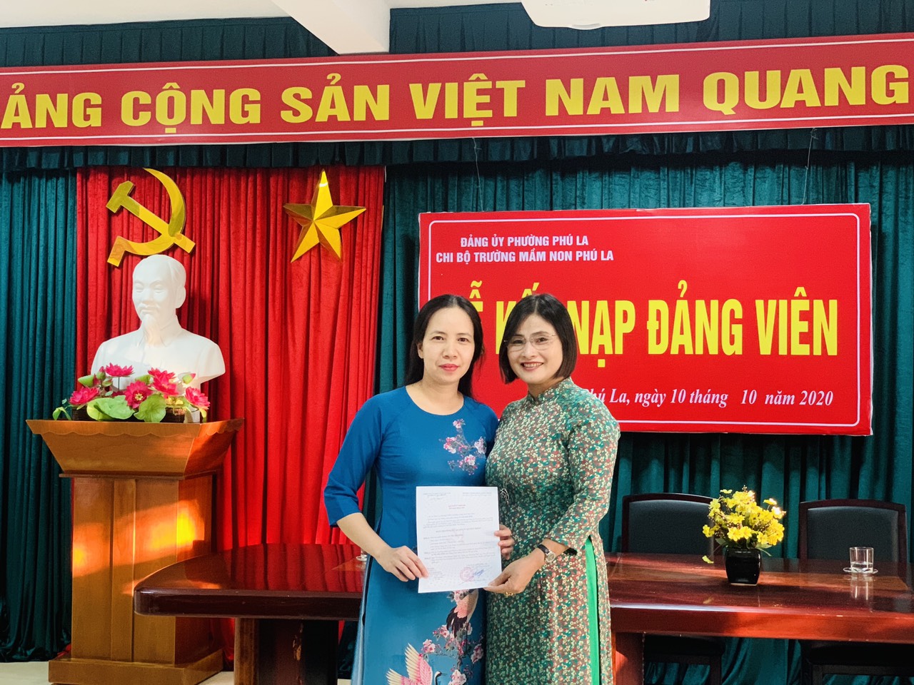 Trường mầm non Phú La kết nạp Đảng viên mới năm 2020
