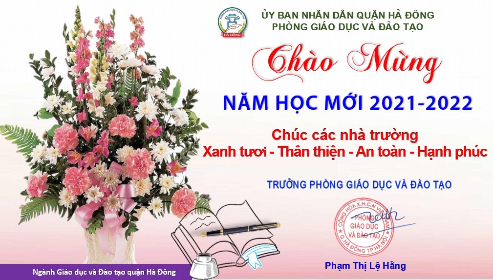 Chúc mừng của Trưởng Phòng GD&ĐT quận Hà Đông
