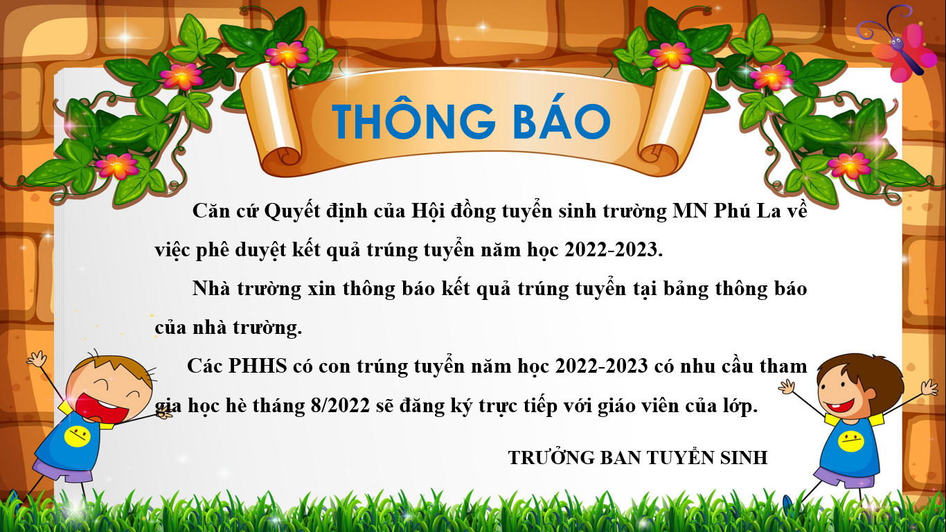 thông báo trúng tuyển
