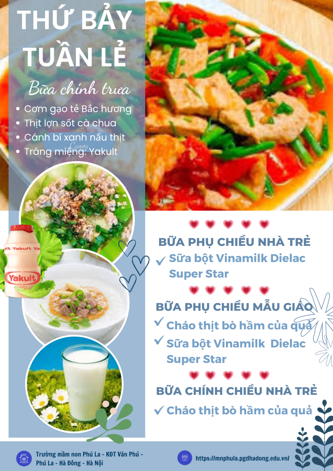 Thực đơn Thứ Bảy (Tuần lẻ)
