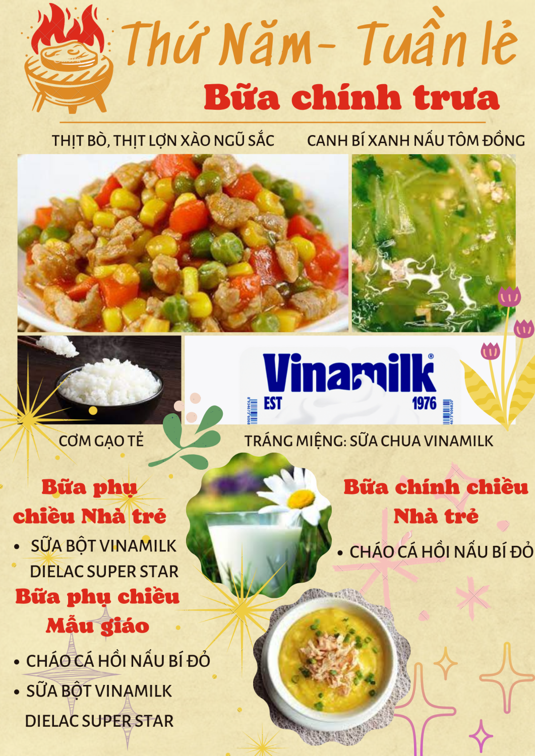 Thực đơn thứ 5 (Tuần lẻ)