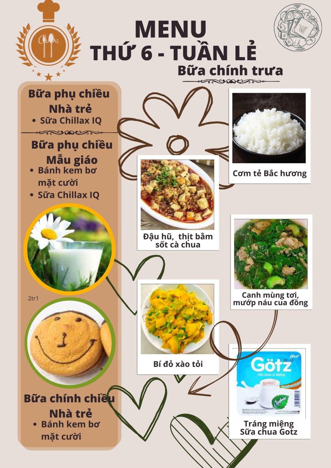 Thực đơn thứ 6 (Tuần lẻ)