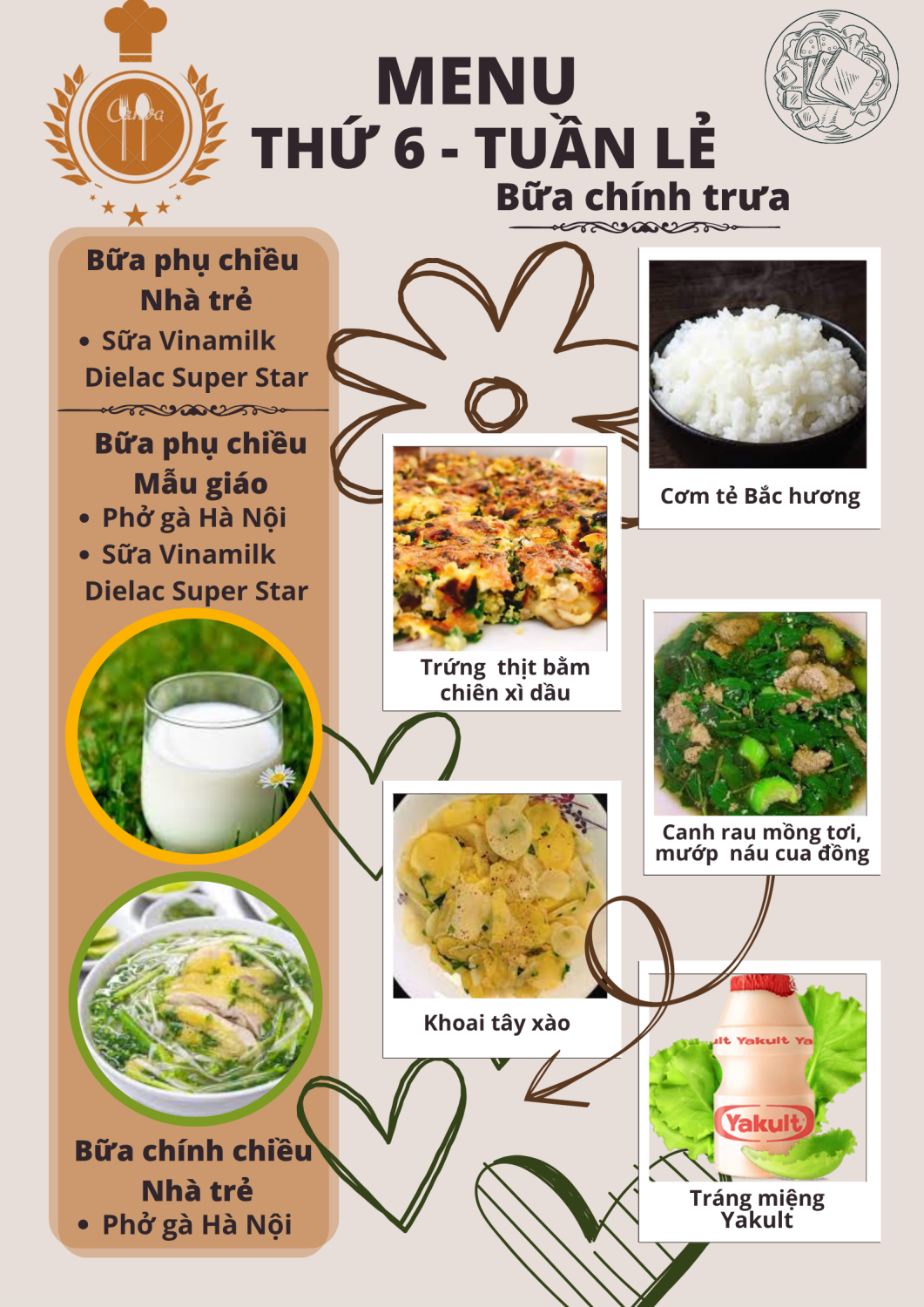 Thực đơn thứ 6 (Tuần lẻ)