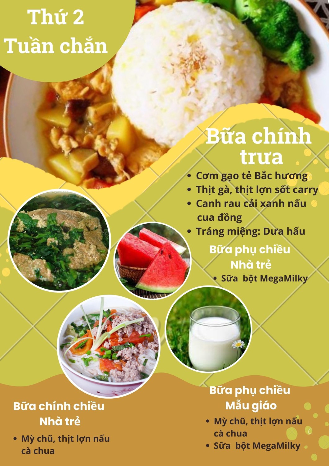 Thực đơn Thứ 2 (Tuần chẵn)