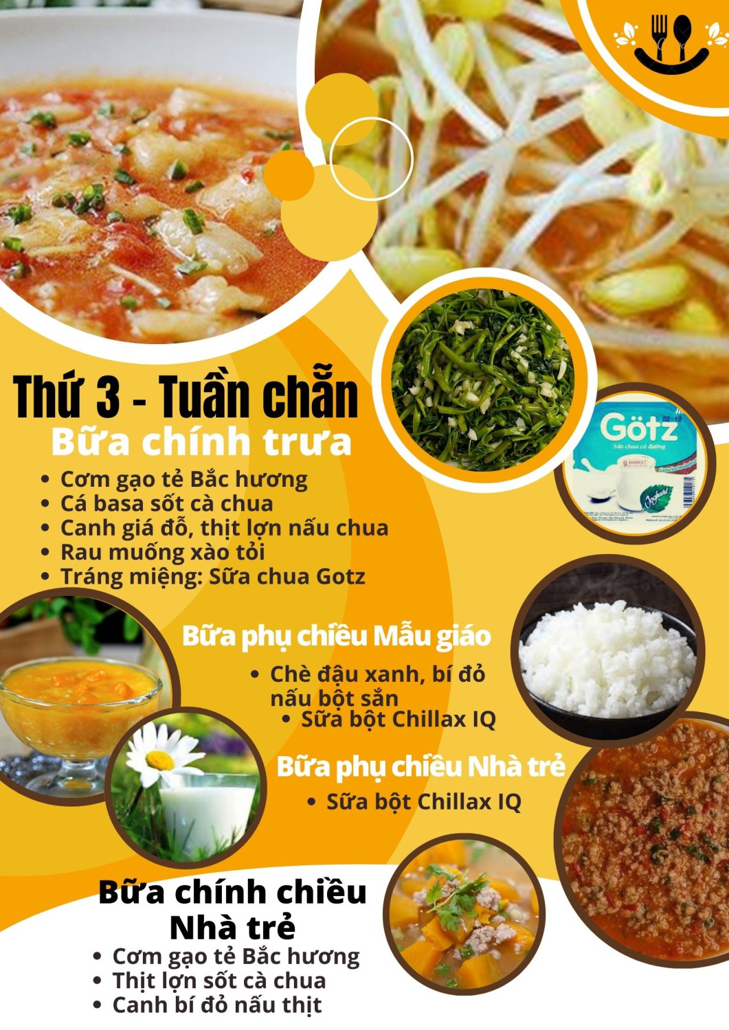 Thực đơn Thứ 3 (Tuần chẵn)
