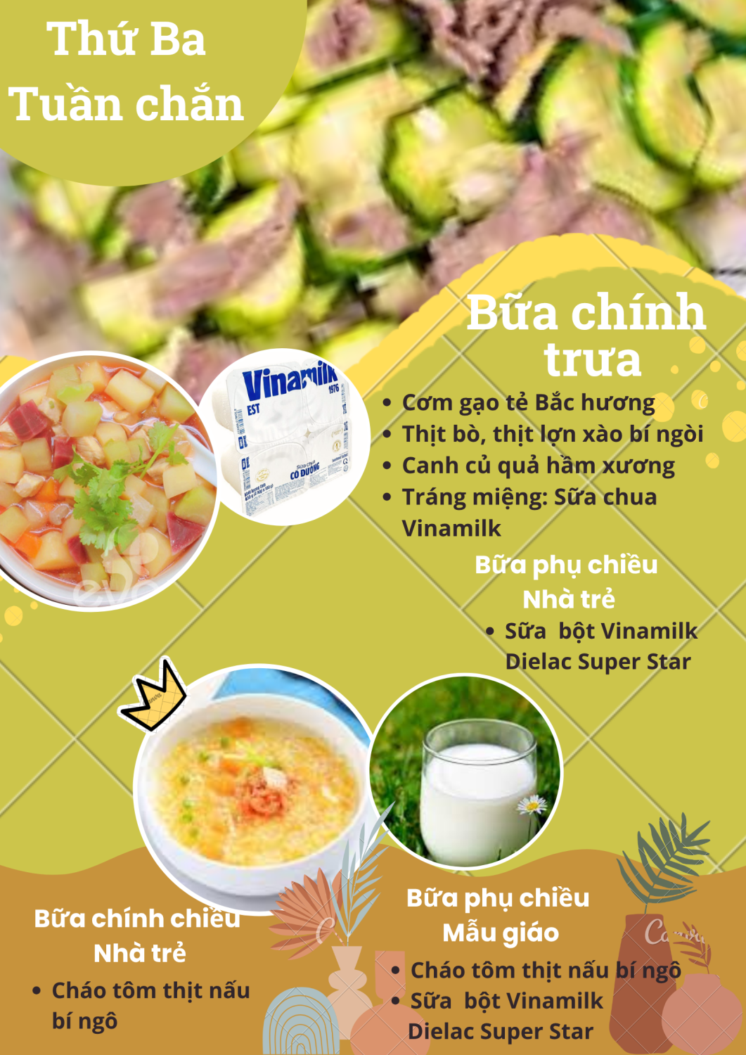 Thực đơn Thứ 3 (Tuần chẵn)